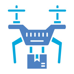 Drone Glyph Two Color Icon