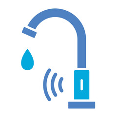 Water Tap Glyph Two Color Icon