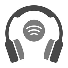 Wireless Headphones Greyscale Glyph Icon