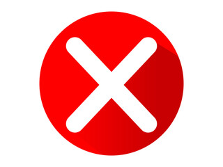 Fototapeta premium Simple cross button icon illustration