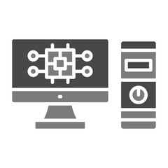 Computer Greyscale Glyph Icon