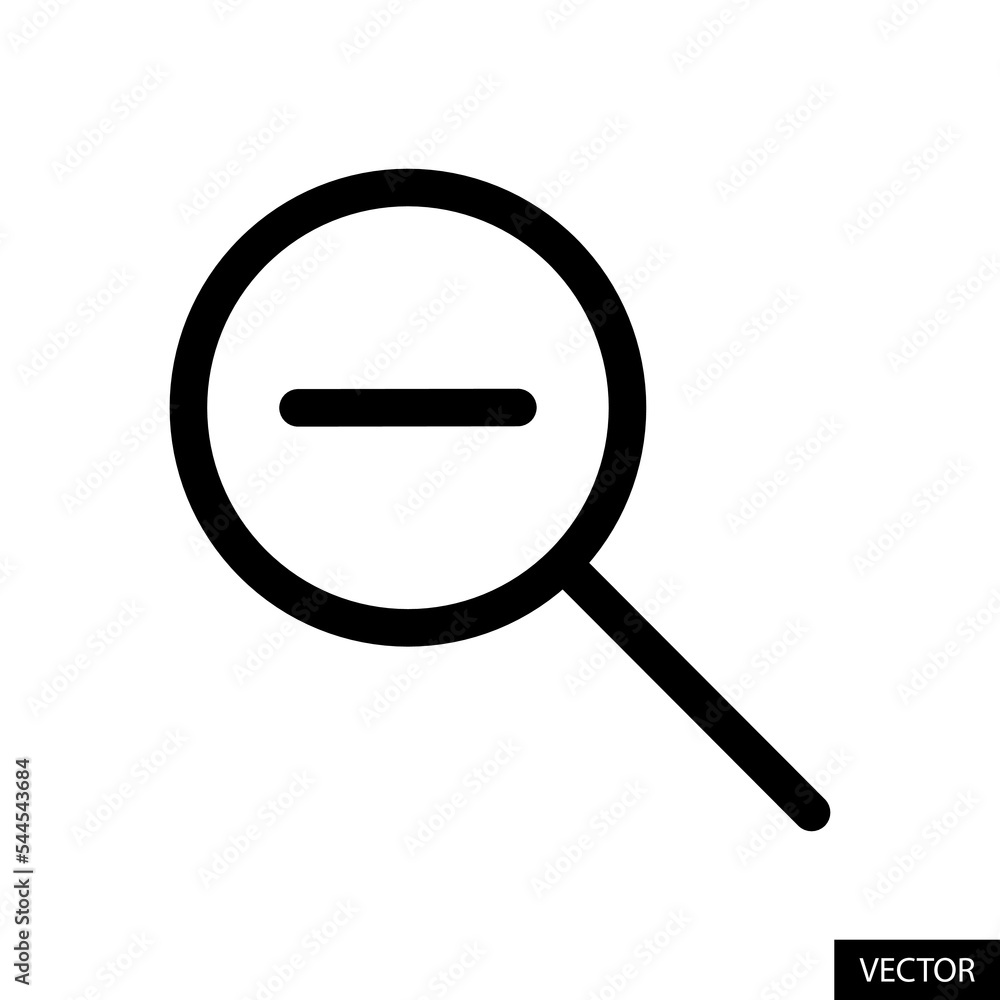 Poster zoom out or decrease button vector icon in line style design for website design, app, ui, isolated o