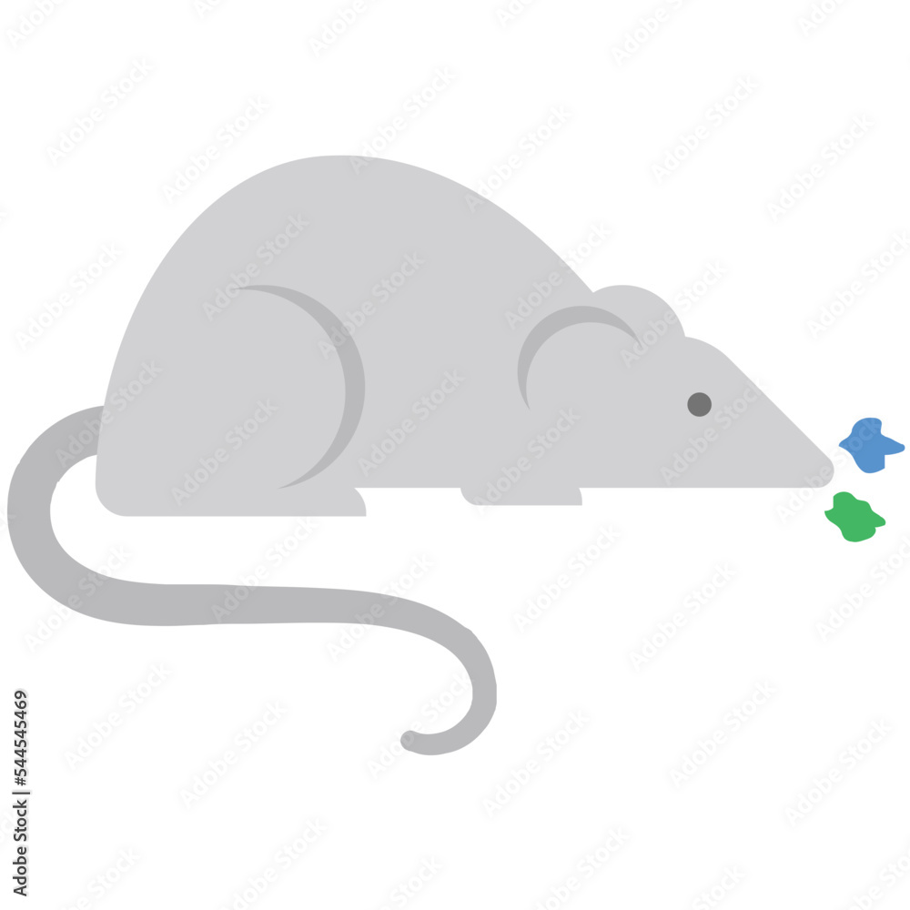 Wall mural rat flat illustration