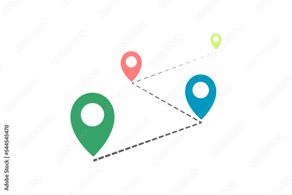 Aufkleber route location way icon. travel route on the map or maps or gps. map localization icon - stock vecto