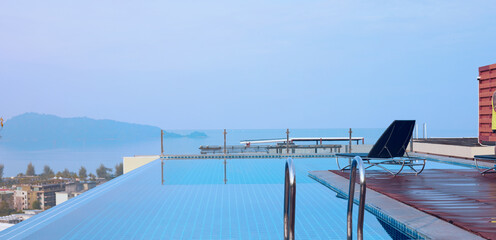 Luxurious rooftop pool. Swimming pool, vacation, seaview