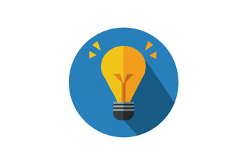 light bulb icon and flat light vector