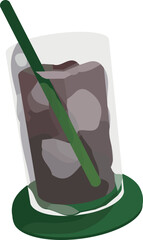 コースターの上のアイスコーヒー