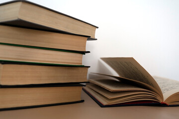 background from many books.  reading culture. open old book