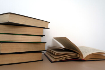 background from many books.  reading culture. open old book