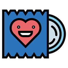 condom filled outline icon style