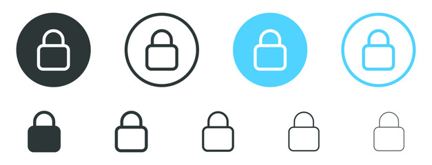 security icon set. lock icon, privacy protection icons - password locked icon symbol - padlock sign