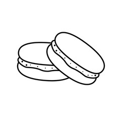 Macaron cake line icon. linear style sign for mobile concept and web design. French macaroon outline vector icon. Symbol, logo illustration. Vector graphics