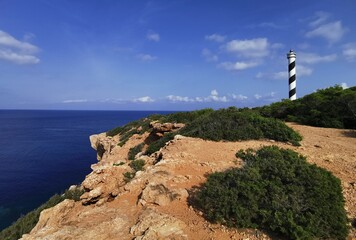 Fototapeta na wymiar Lighthouse at Portinatx in Ibiza (Spain)