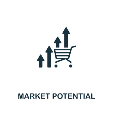 Market Potential Icon. Monochrome Simple Global Business Icon For Templates, Web Design And Infographics