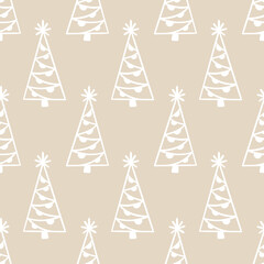 Christmas tree elegant seamless pattern