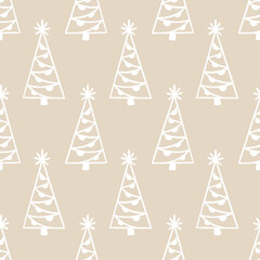 Christmas tree elegant seamless pattern