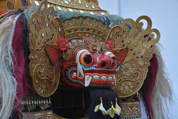 Barong or Lion Mask is one of traditional mask from Bali, Indonesia, for prays or festival