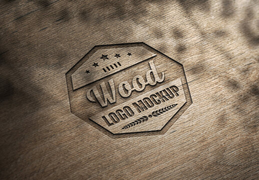 Woodcut Logo Mockup