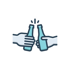 Color illustration icon for cheers