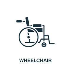 Wheelchair icon. Monochrome simple Healthcare icon for templates, web design and infographics