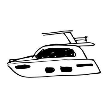 Single vector funny element sea boat yacht