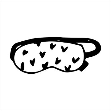recommend clip art: Single vector element sleep mask with hearts