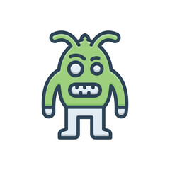 Color illustration icon for monsters