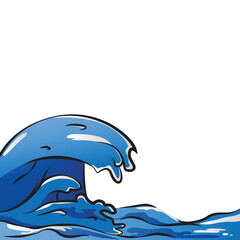 Sea waves or ocean vector drawing illustration