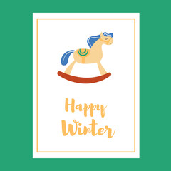 Cute New Year's card. Vector illustration.