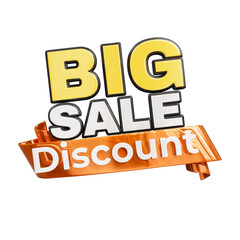 Big sale discount offer 3d promotion banner cutout