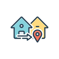 Color illustration icon for near