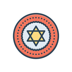 Color illustration icon for jews