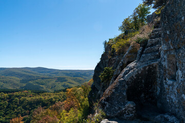 Крым. Пещерный город Мангуп Кале. Исторический памятник.