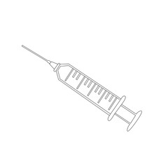 Syringe and icon on white background