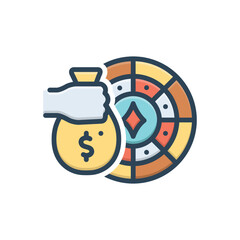 Color illustration icon for stake