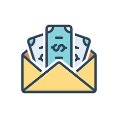 Color illustration icon for salaries 