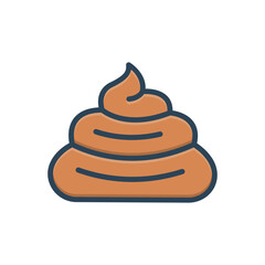 Color illustration icon for shit