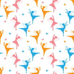 cute fairy silhouette pattern graphic