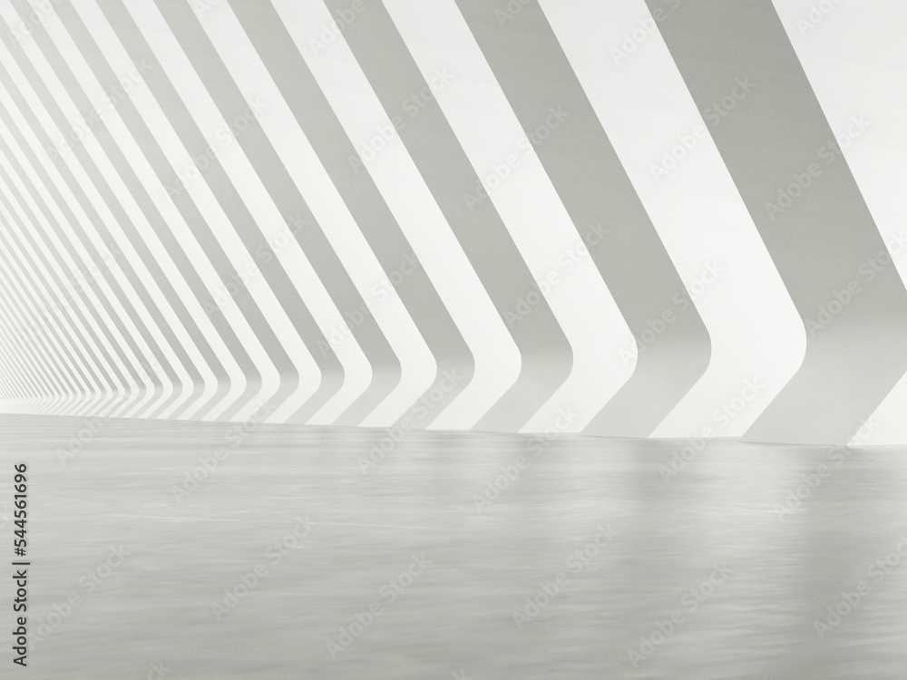 Aufkleber 3d render of abstract concrete architecture design. car presentation space.