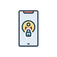 Color illustration icon for restricted