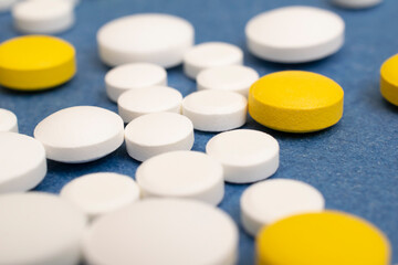 pills scattered, medical pills. anxieties
