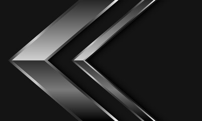 Abstract silver arrow direction geometric on grey with blank space design modern futuristic background vector