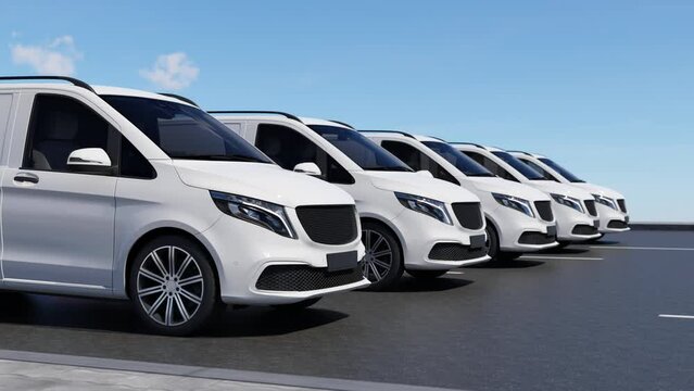 VIP Transport with Fleet of Vehicles in White Color
Animated VIP vehicle fleet prepared on transportation, logos and similar visuals can be applied on vehicles.