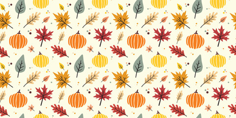 Happy Thanksgiving day. Seamless Thanksgiving pattern. Thanksgiving vector illustration
