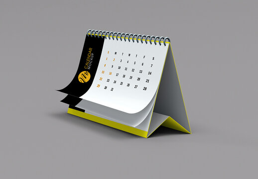 Floating Pages Calendar Mockup
