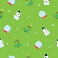 Simple Christmas seamless pattern with New Year elements.