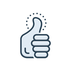 Color illustration icon for thumb