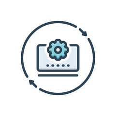 Color illustration icon for configurations