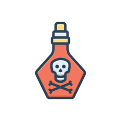 Color illustration icon for poison