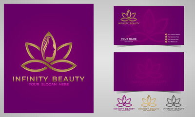 Elegant infinity beauty logo design and business card